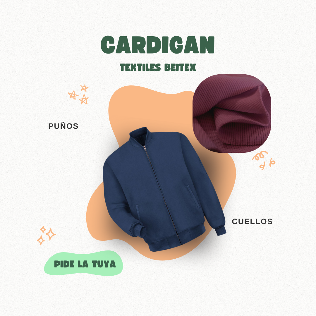 Cardigan Poliester para Cuellos y Puños